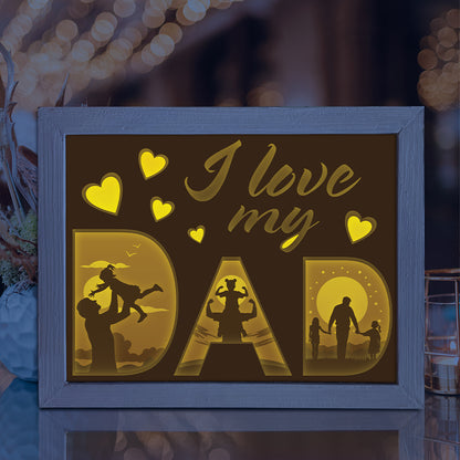 I Love My Dad 2 - 3D Father Papercut Lightbox File - Cricut File - VEKTOR KRAFT