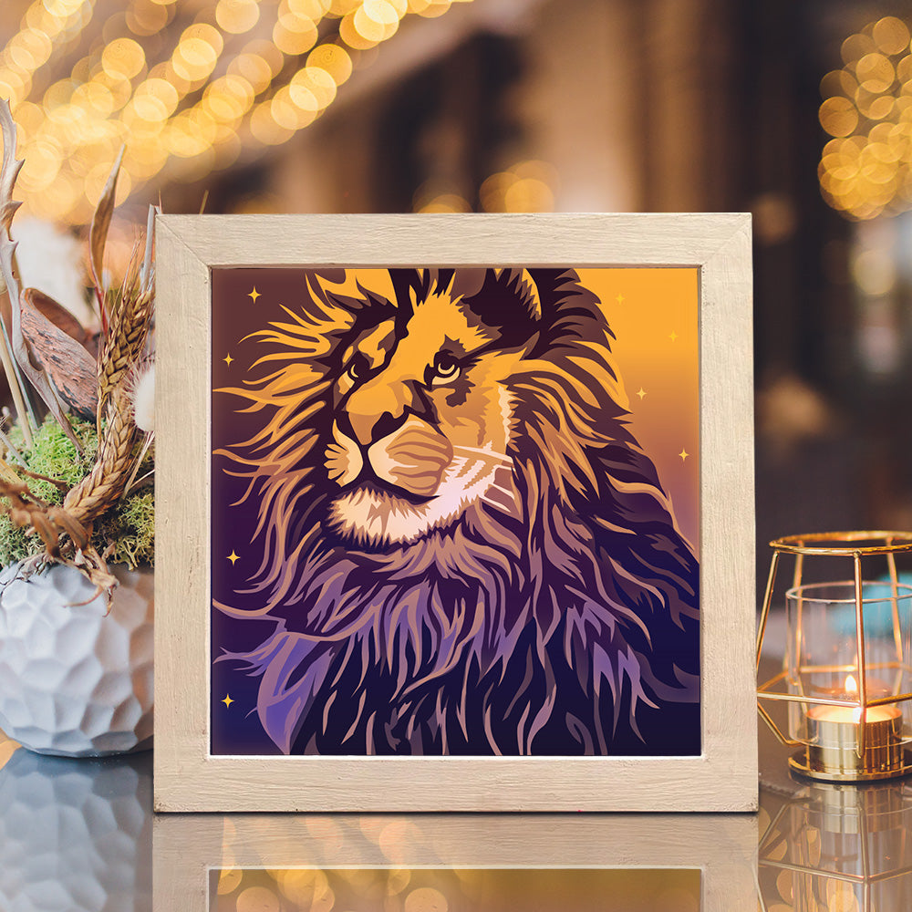 Lion Portrait 2 – 3D Lightbox SVG File for Cricut & Silhouette