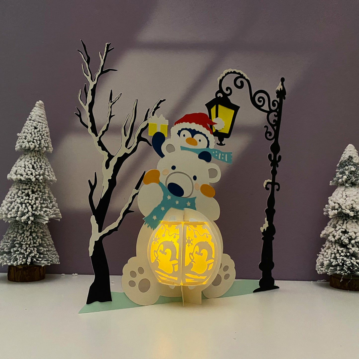 Polar Bear – 3D Lantern SVG File for Cricut & Silhouette
