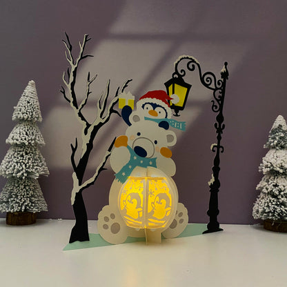 Polar Bear – 3D Lantern SVG File for Cricut & Silhouette