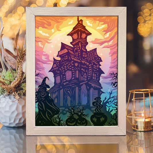 Haunted Castle 2 - 3D Halloween Papercut Lightbox File - Cricut File - VEKTOR KRAFT