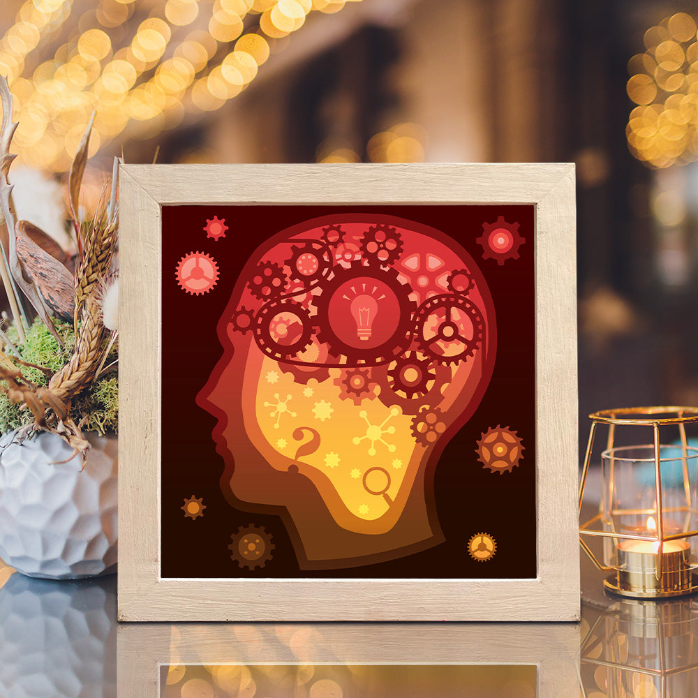 Gear Brain – 3D Lightbox SVG File for Cricut & Silhouette