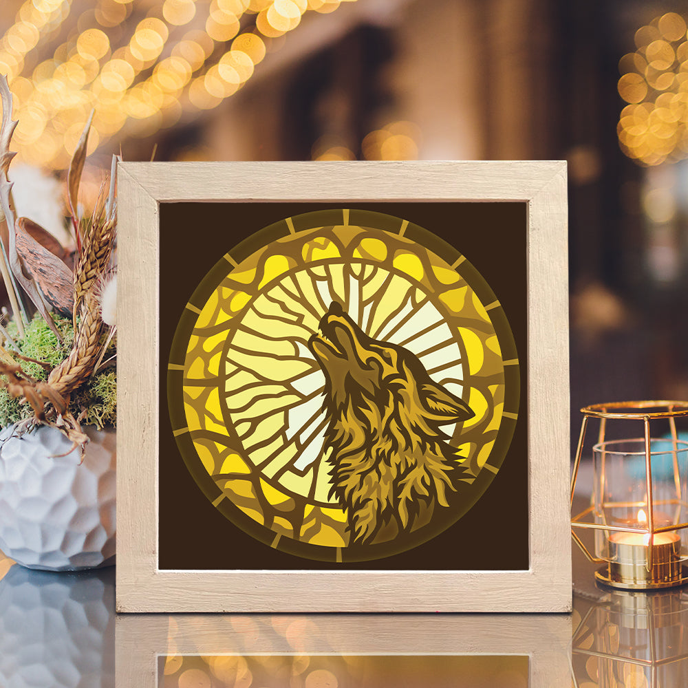 Wolf 2 – 3D Lightbox SVG File for Cricut & Silhouette