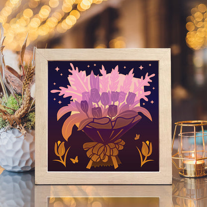 Flower Bouquet – 3D Lightbox SVG File for Cricut & Silhouette