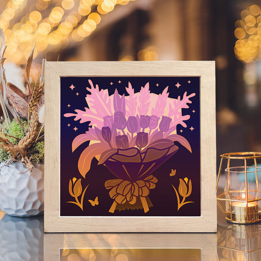 Flower Bouquet – 3D Lightbox SVG File for Cricut & Silhouette