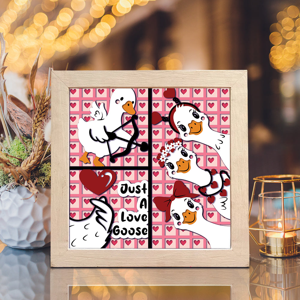 Goose Valentine – 3D Shadow Box SVG File for Cricut & Silhouette