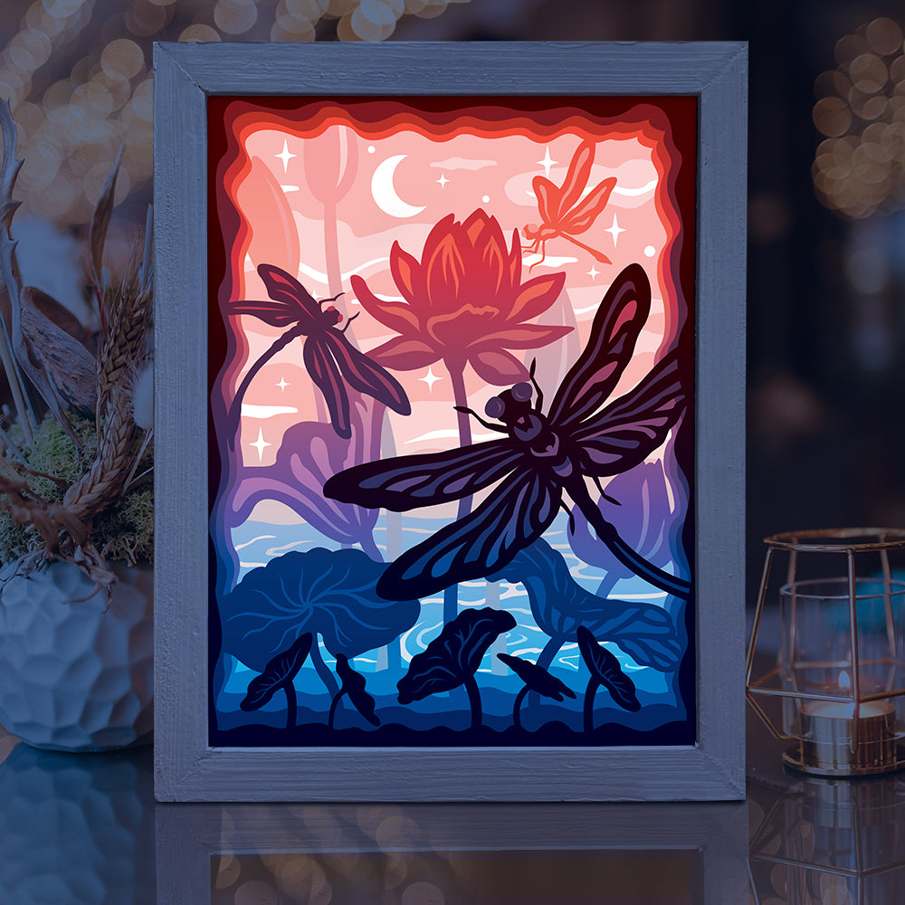 Dragonfly – 3D Lightbox SVG File for Cricut & Silhouette