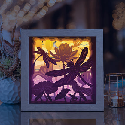 Dragonfly Square – 3D Lightbox SVG File for Cricut & Silhouette