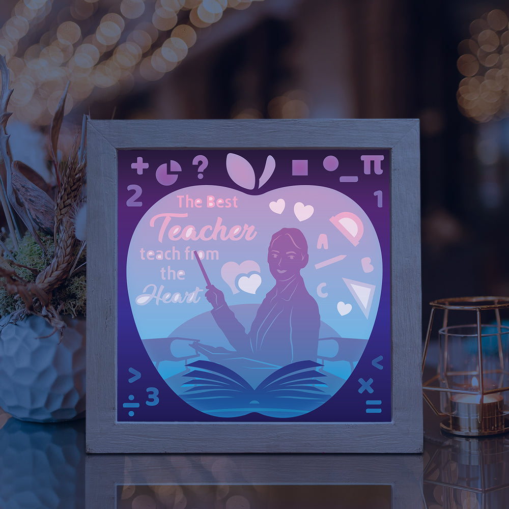 Teacher – 3D Lightbox SVG File for Cricut & Silhouette