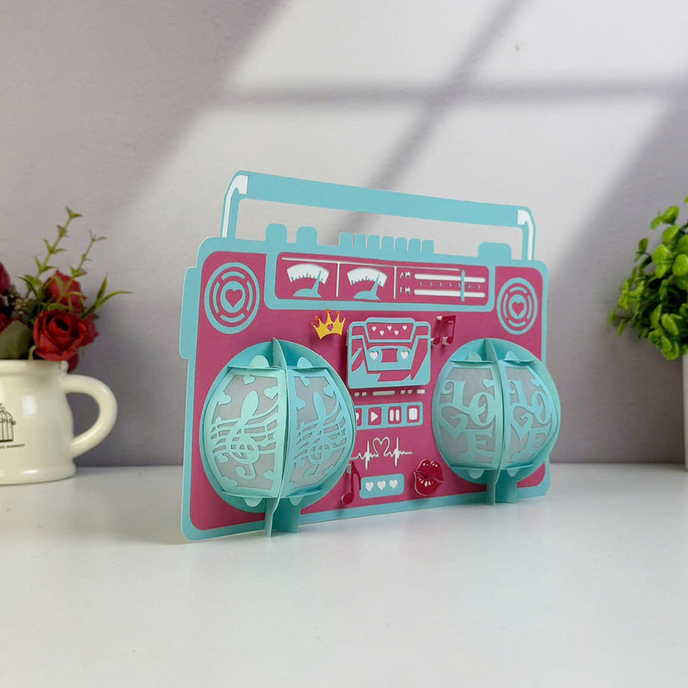 Radio Valentine – 3D Lantern SVG File for Cricut & Silhouette