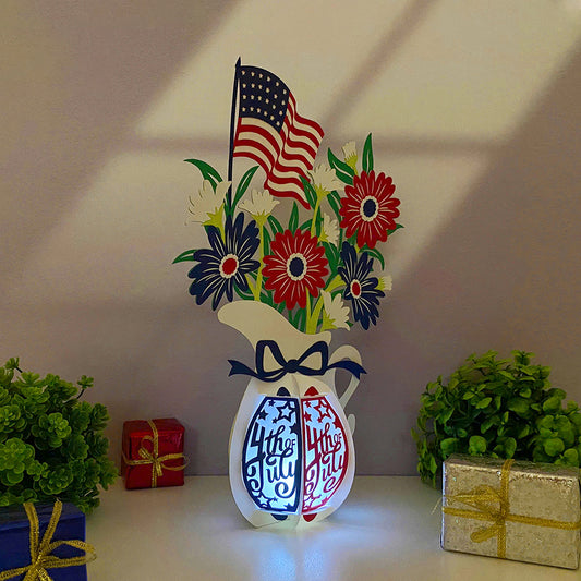 4th of July 2 - 3D Lantern File - Cricut File  - VEKTOR KRAFT