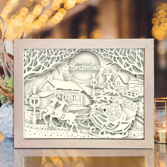 Merry Christmas 8 – 3D Lightbox SVG File for Cricut & Silhouette