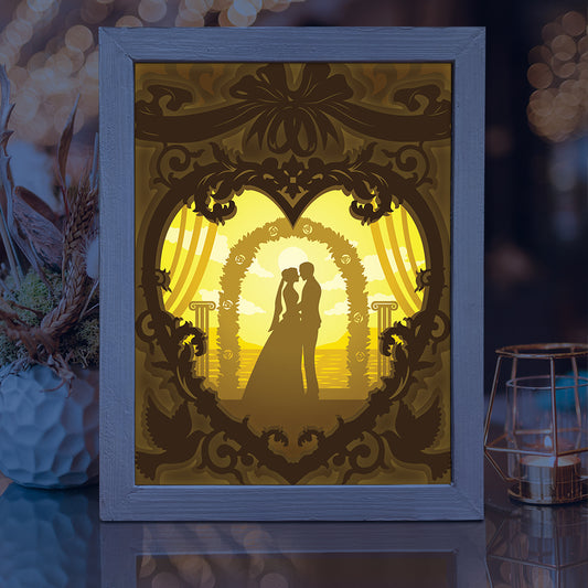 Happy Wedding - 3D Special Occasions Papercut Lightbox File - Cricut File - VEKTOR KRAFT
