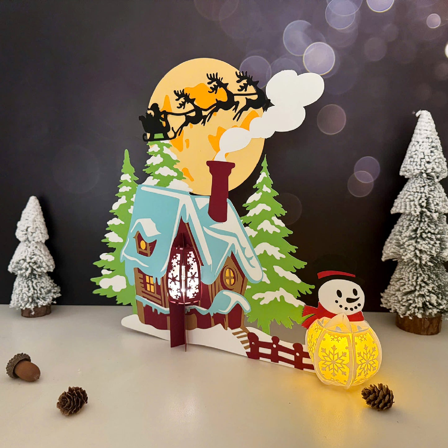 Christmas Village 2 - 3D Lantern File - Cricut File  - VEKTOR KRAFT