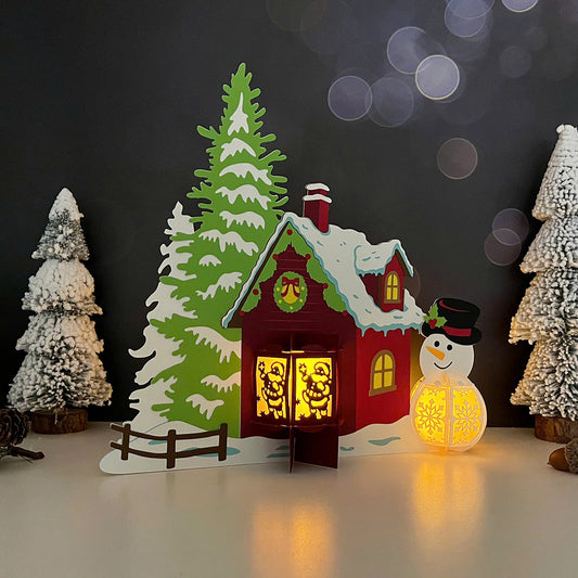Christmas Village 1 - 3D Lantern File  - Cricut File  - VEKTOR KRAFT