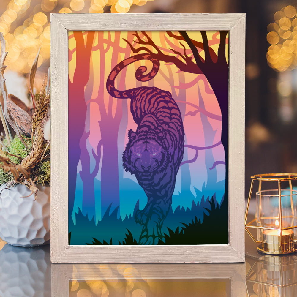 Tiger 2 – 3D Lightbox SVG File for Cricut & Silhouette