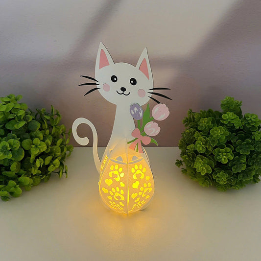 Cute Cat 2 - 3D Animal Paper Lantern File  - Cricut File  - VEKTOR KRAFT