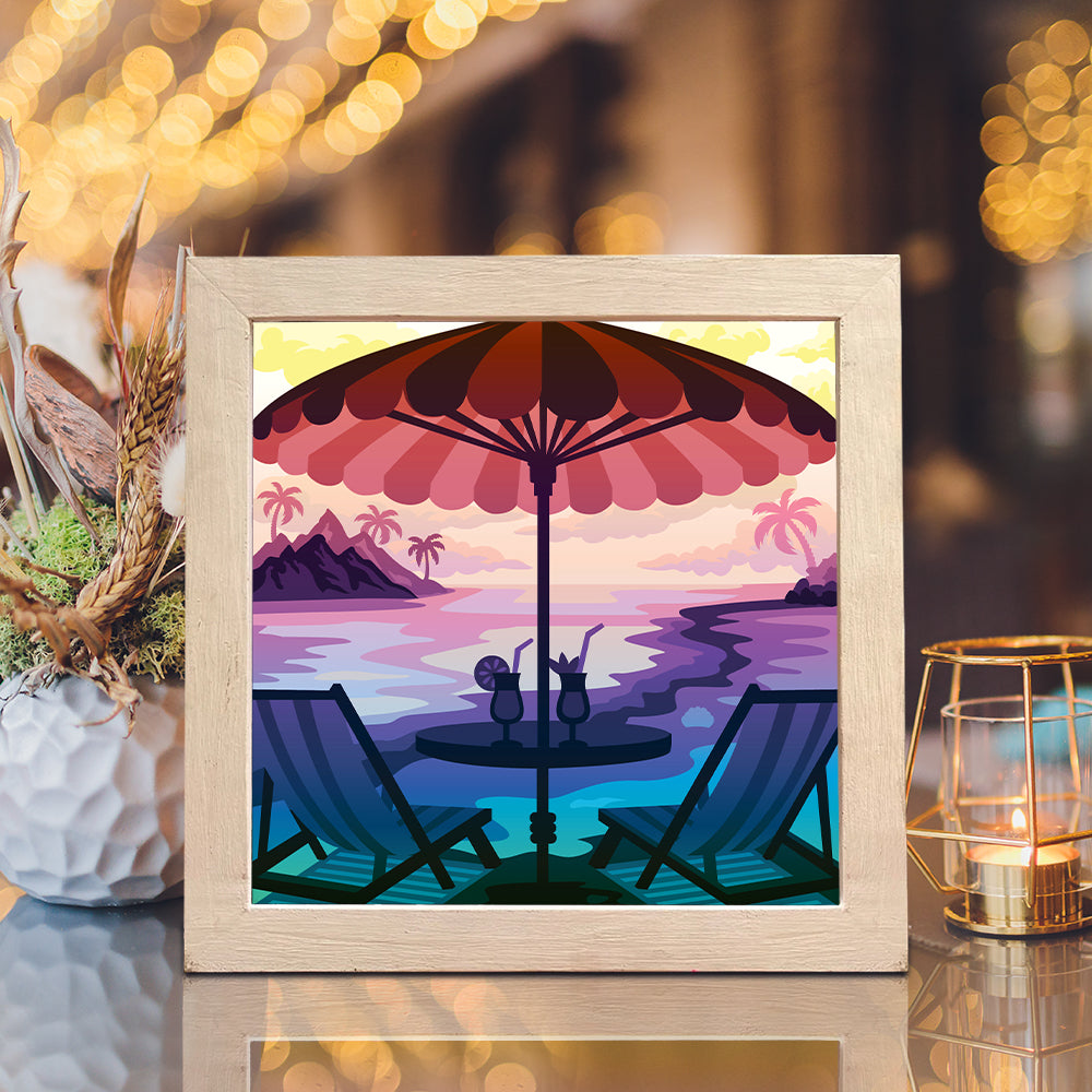 Summer Vacations – 3D Lightbox SVG File for Cricut & Silhouette