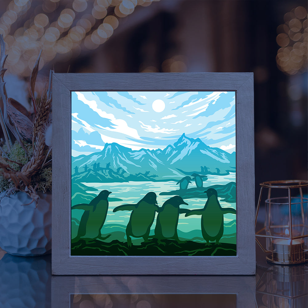 Penguin – 3D Lightbox SVG File for Cricut & Silhouette