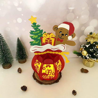 Santa Gift Bag 3 Gifts - 3D Christmas Lantern File - Cricut File  - VEKTOR KRAFT