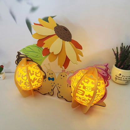 Snail Couple – 3D Lantern SVG File for Cricut & Silhouette