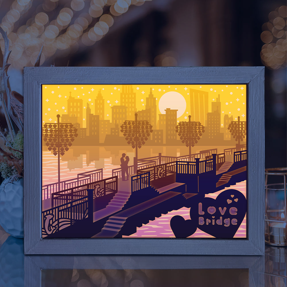Love Bridge – 3D Lightbox SVG File for Cricut & Silhouette