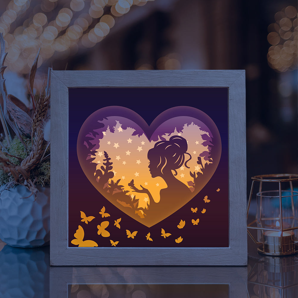 Women Heart – 3D Lightbox SVG File for Cricut & Silhouette
