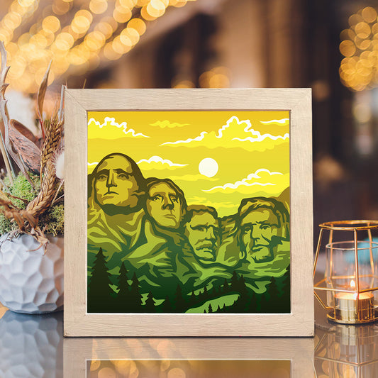 Mount Rushmore - 3D Landscape Papercut Lightbox File - Cricut File - VEKTOR KRAFT