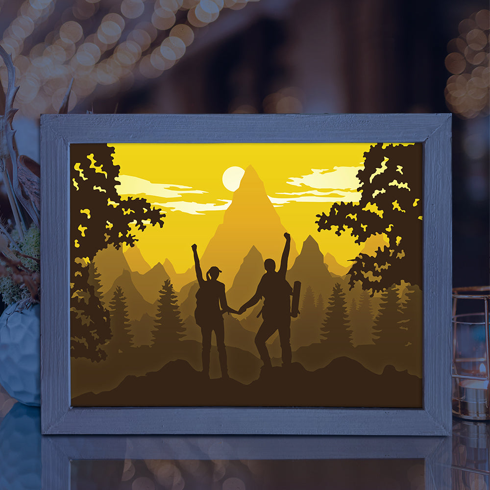 Hike A Mountain 2 – 3D Lightbox SVG File for Cricut & Silhouette