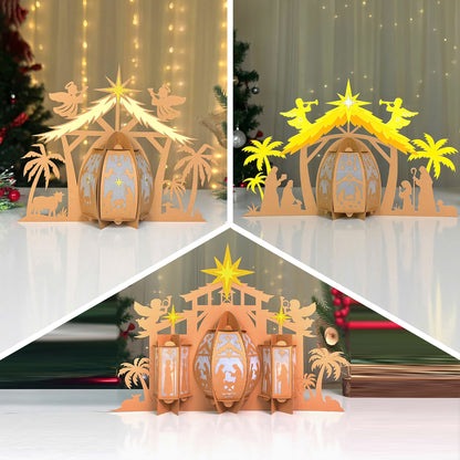 Pack 3 Nativity Scene - 3D Christmas Lantern File - Cricut File  - VEKTOR KRAFT