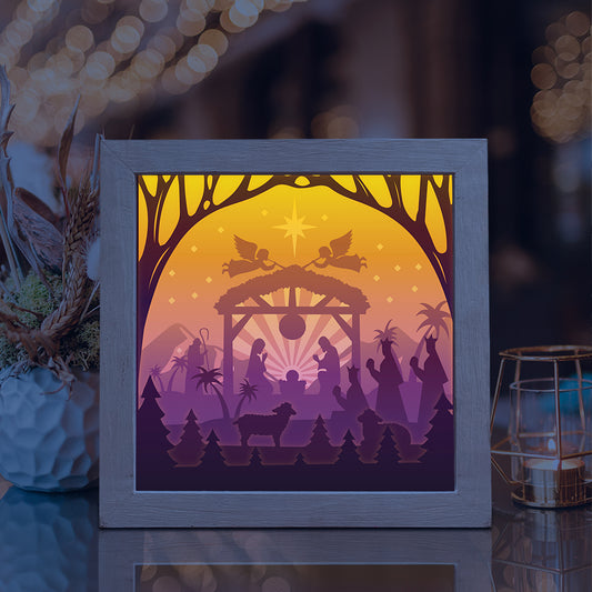 Merry Christmas 14 Square – 3D Lightbox SVG File for Cricut & Silhouette