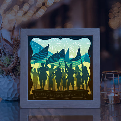 Happy 4th Of July 2 – 3D Lightbox SVG File for Cricut & Silhouette
