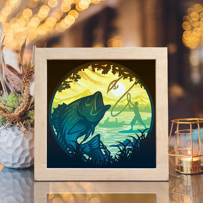 Fishing – 3D Lightbox SVG File for Cricut & Silhouette