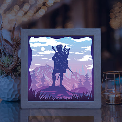 Bagpiper Player – 3D Lightbox SVG File for Cricut & Silhouette