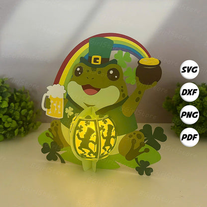 Patrick's Day Frog – 3D Lantern SVG File for Cricut & Silhouette