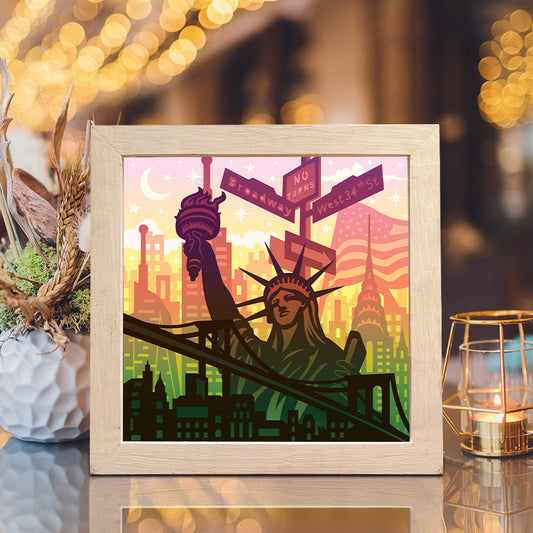 New York 3 - 3D Landscape Papercut Lightbox File - Cricut File - VEKTOR KRAFT