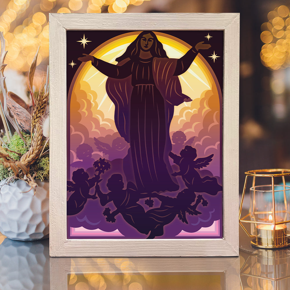 Assumption of Mary – 3D Lightbox SVG File for Cricut & Silhouette