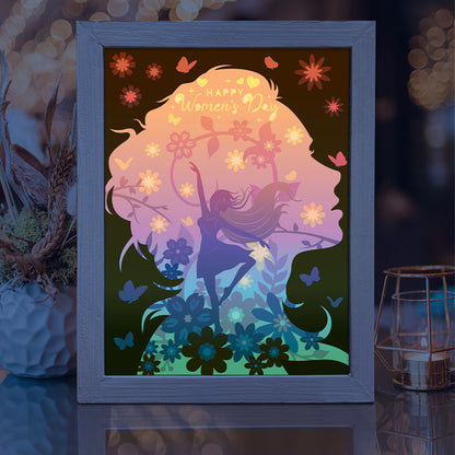Happy Women's Day 2 – 3D Lightbox SVG File for Cricut & Silhouette