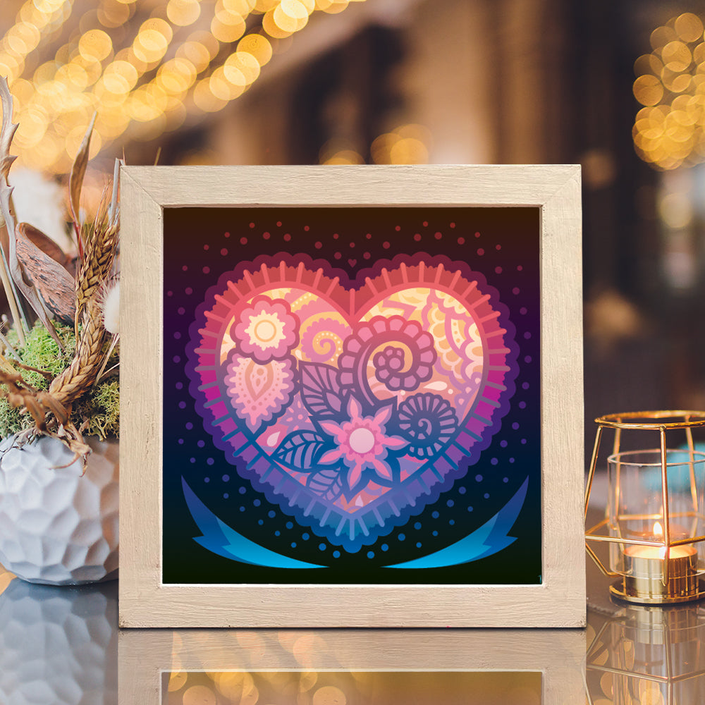 Heart – 3D Lightbox SVG File for Cricut & Silhouette
