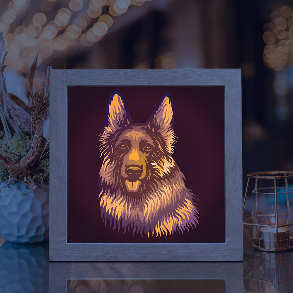 German Shepherd – 3D Lightbox SVG File for Cricut & Silhouette
