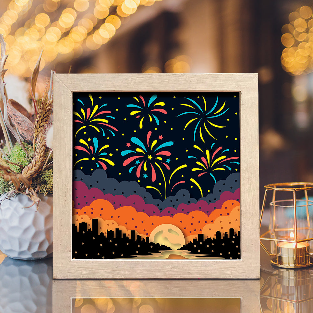 Fireworks – 3D Shadow Box SVG File for Cricut & Silhouette