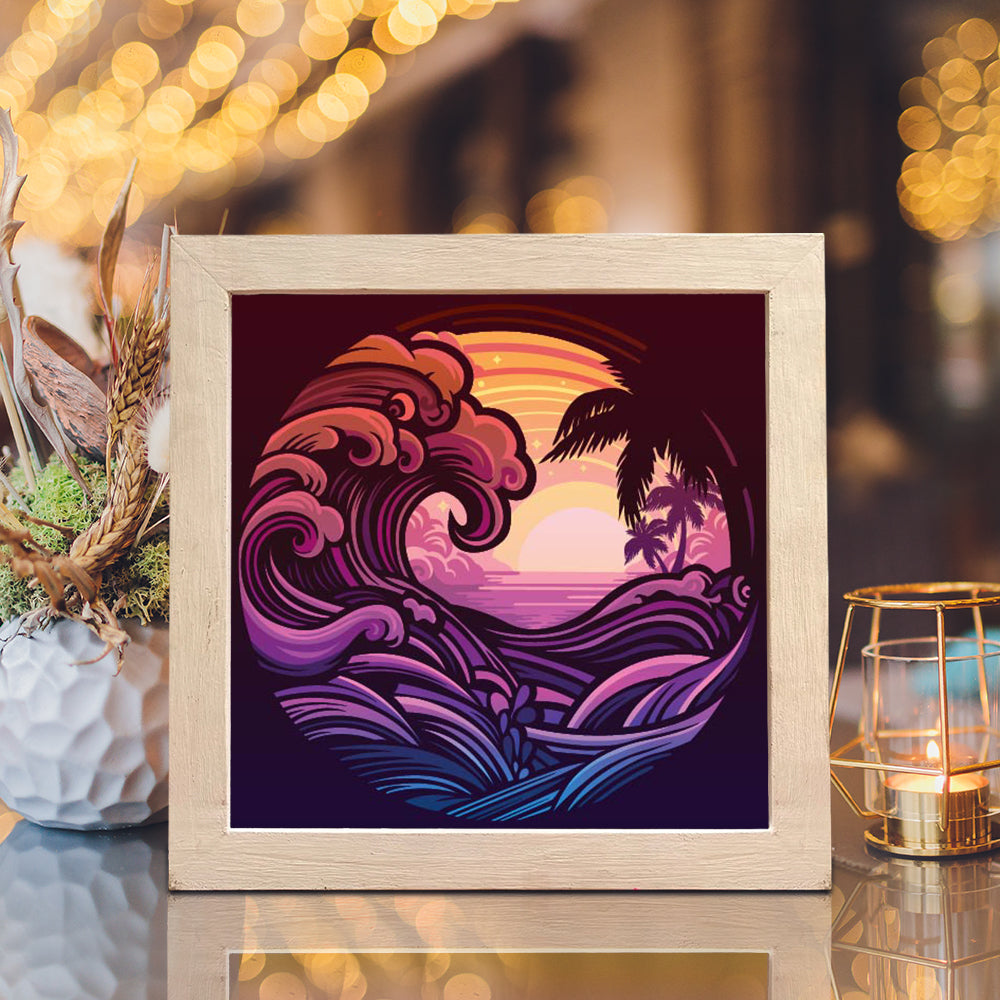 Waves 2 – 3D Lightbox SVG File for Cricut & Silhouette