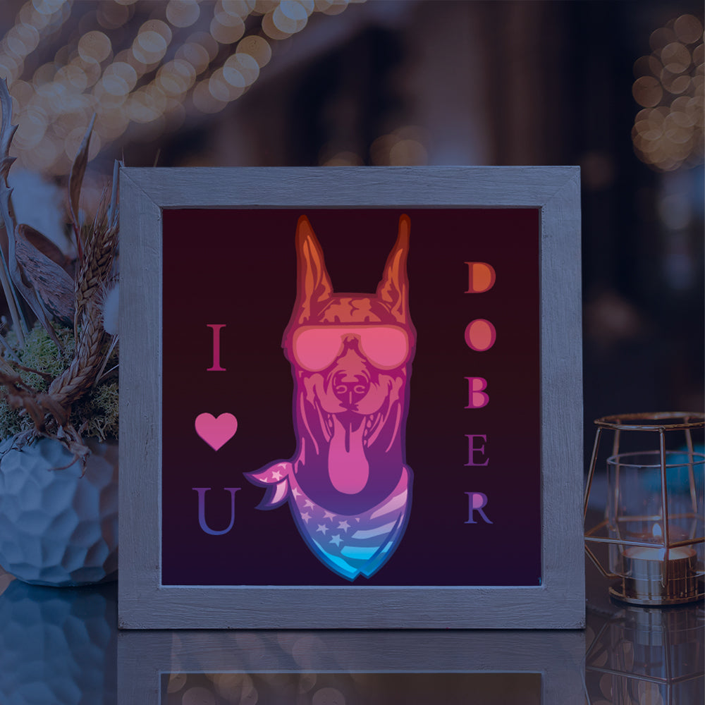 Dobermann – 3D Lightbox SVG File for Cricut & Silhouette