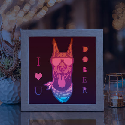 Dobermann – 3D Lightbox SVG File for Cricut & Silhouette