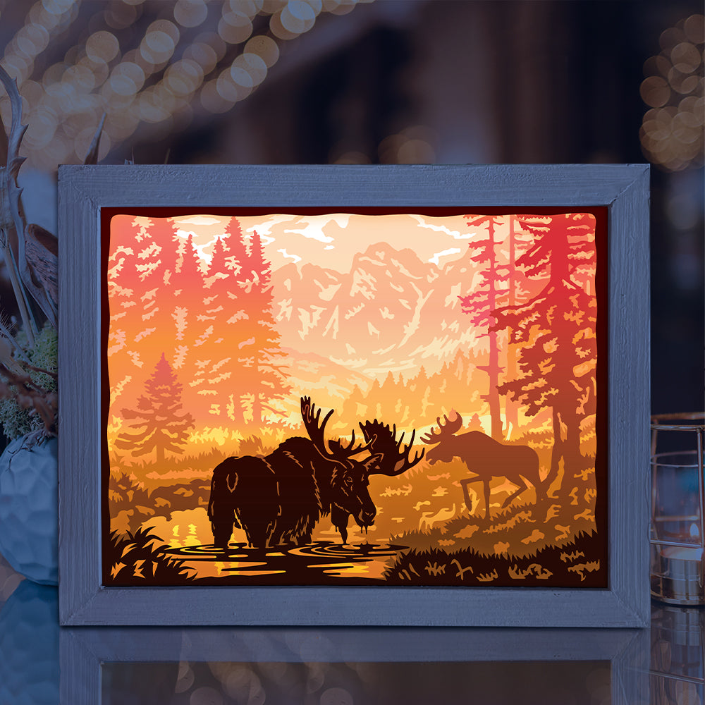Moose – 3D Lightbox SVG File for Cricut & Silhouette
