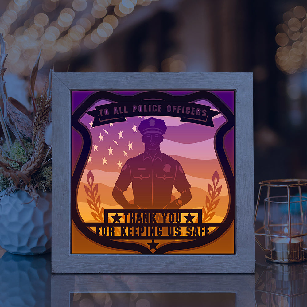 Police Officer – 3D Lightbox SVG File for Cricut & Silhouette