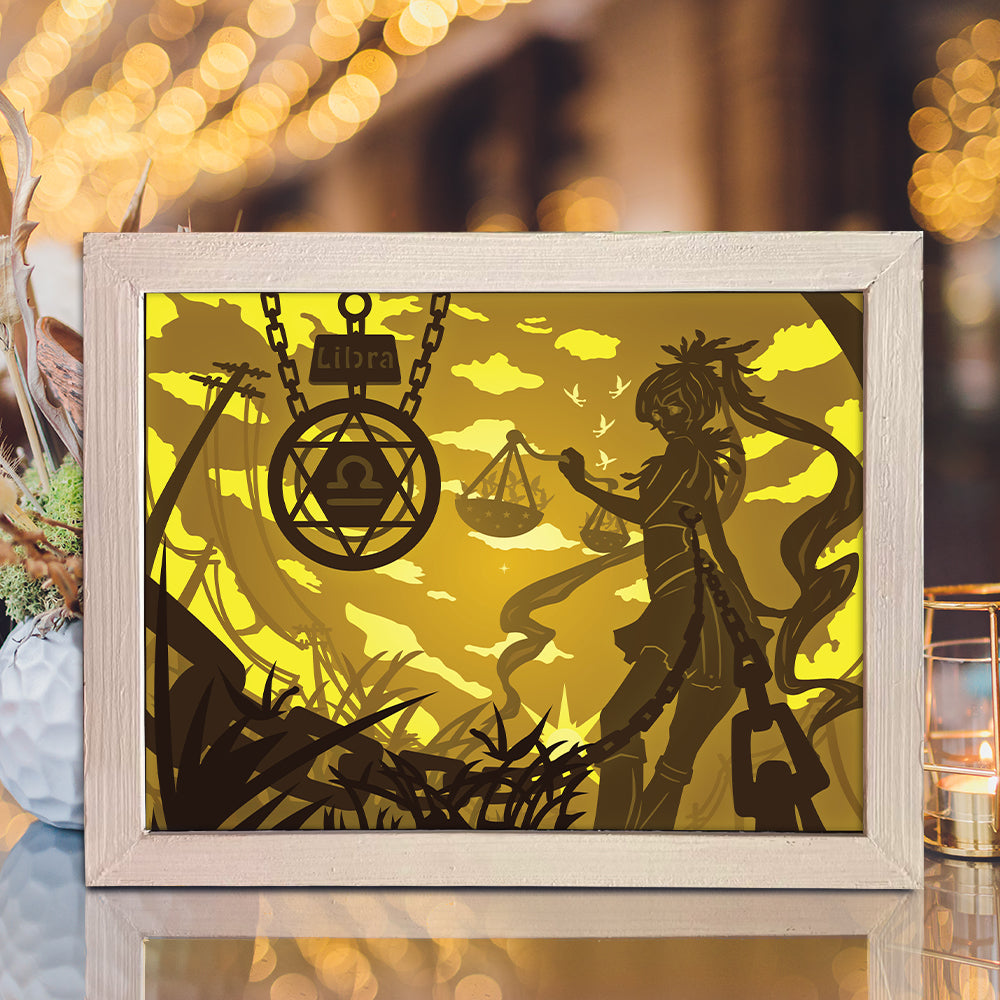 Zodiac Libra – 3D Lightbox SVG File for Cricut & Silhouette