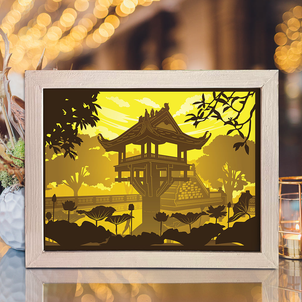 One Pillar Pagoda – 3D Lightbox SVG File for Cricut & Silhouette