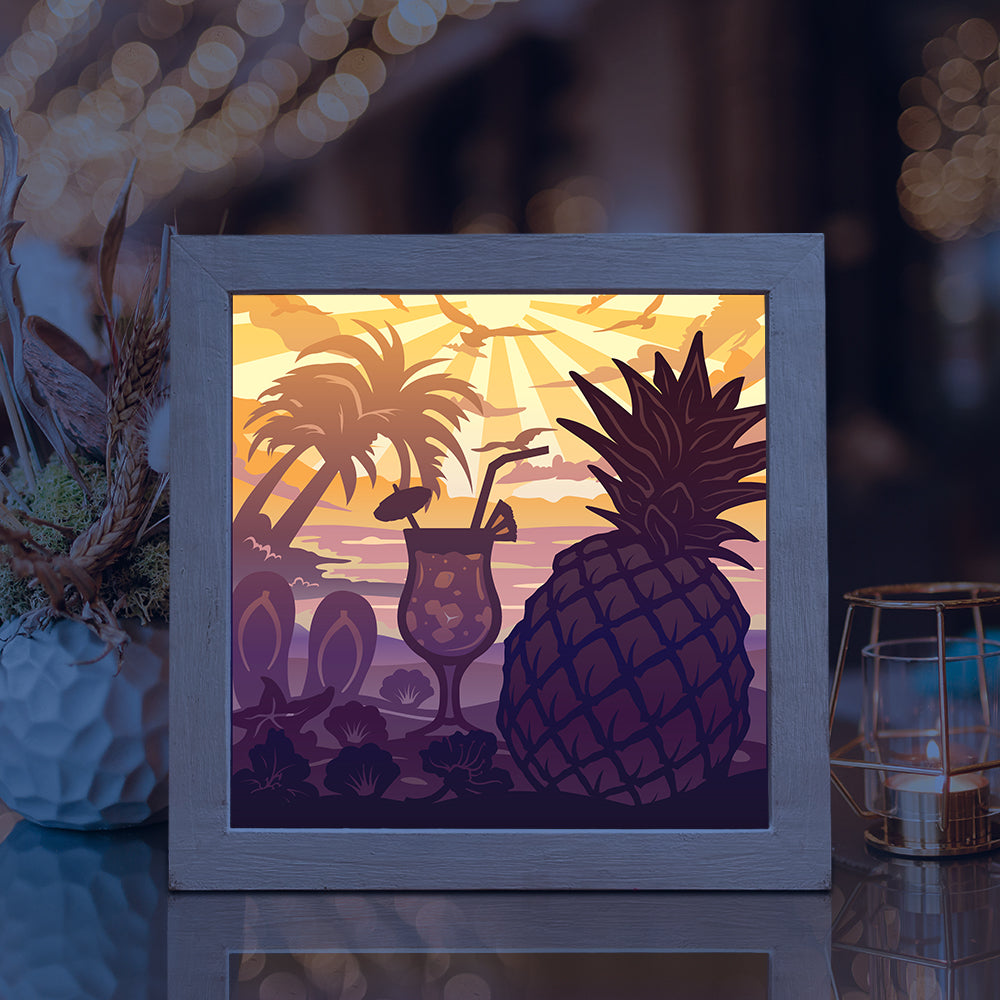 Pineapple – 3D Lightbox SVG File for Cricut & Silhouette