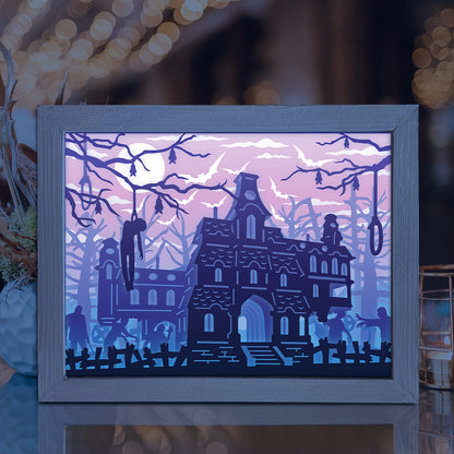 Haunted Castle – 3D Lightbox SVG File for Cricut & Silhouette
